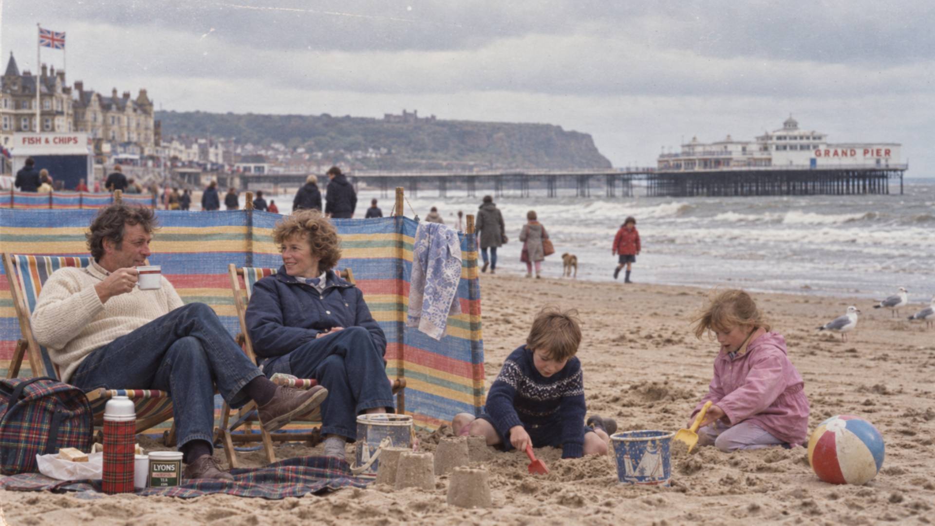 Real British 1980s street compared with an AI-generated version